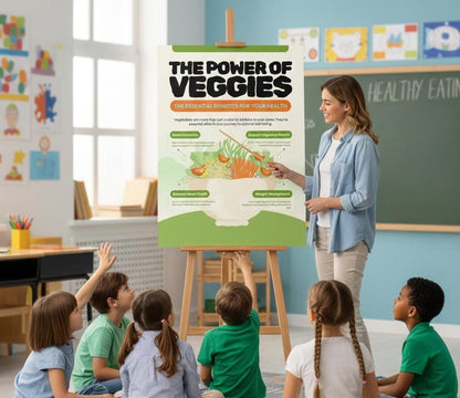 Vegetable nutrition poster, healthy eating guide for kids, kitchen decor (digital download)