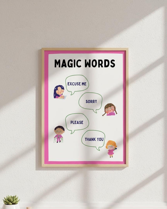 Magic Words Manners Poster, Classroom Social Skills Decor (Digital Download)