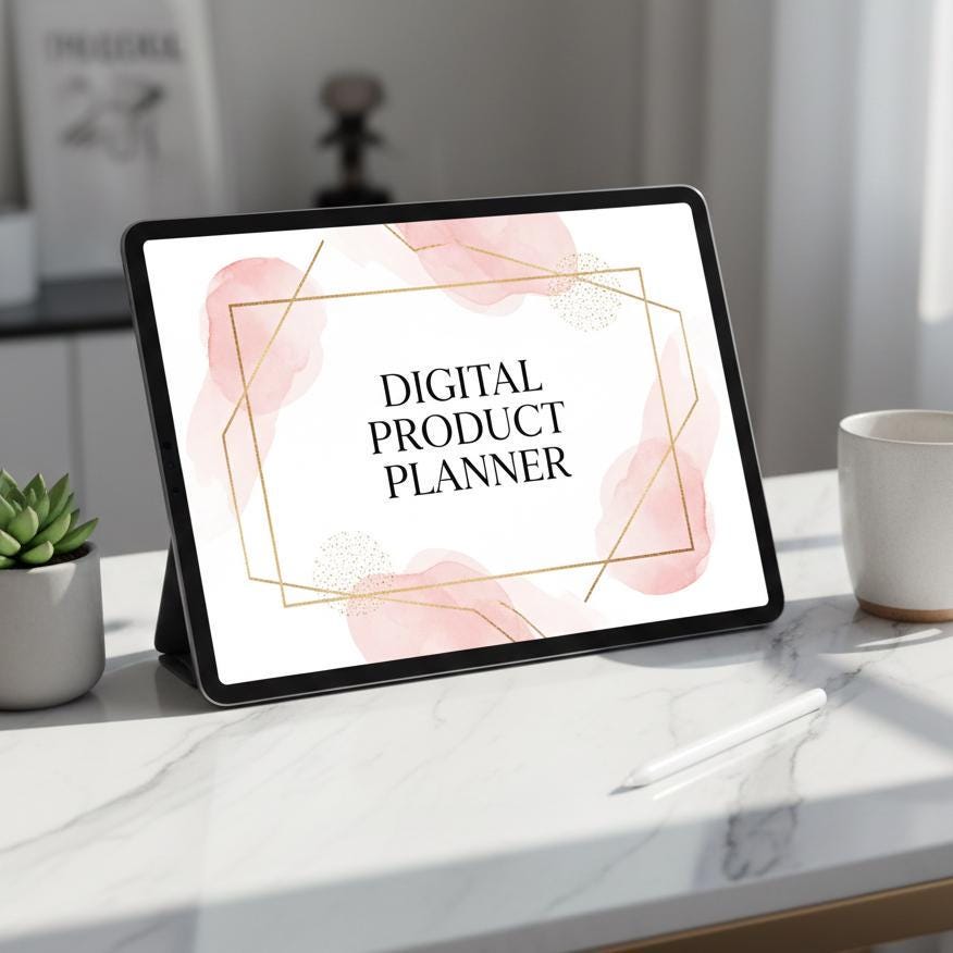 Digital Product Planner, Niche Discovery Workbook (PDF Download)