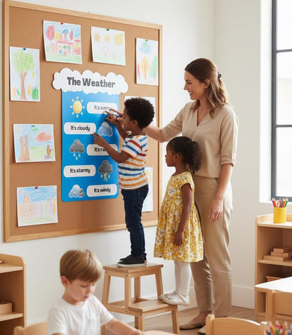 Weather Chart Poster, Toddler Learning, Nursery Classroom Decor (Digital Download)
