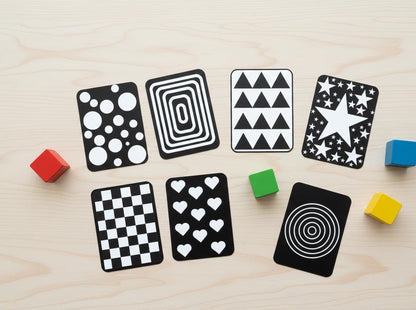 Newborn Sensory Flashcards, High Contrast Montessori Cards (Digital Download A4 PDF & PNG)