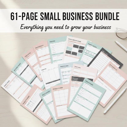 61-Page Small Business Planner Bundle | PLR & MRR (Digital PDF)
