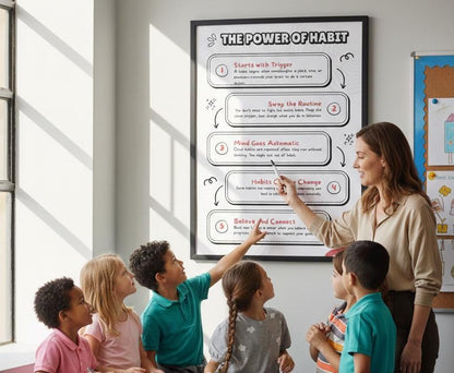 Kids habit tracker poster, daily routine chart, goal setting (digital download a4 size)