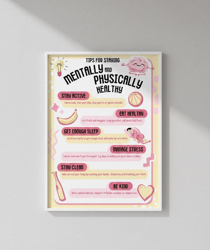 Kids Healthy Habits Poster • Mental & Physical Wellness (Digital Download)