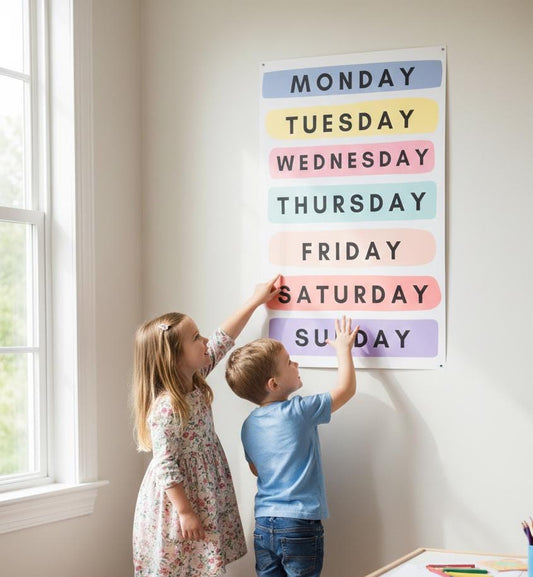 Days of the Week Poster, Colorful Kids Homeschool Decor (Digital Download A4 PDF & PNG)