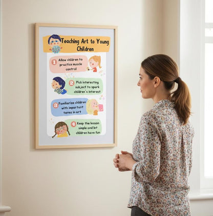 Art Tips Poster, Preschool Classroom Decor (Digital Download A4 Size PDF & PNG )