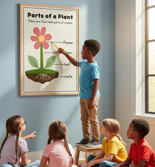 Parts of a Plant Poster, Science Vocabulary, Preschool Nature Art (Digital Download)