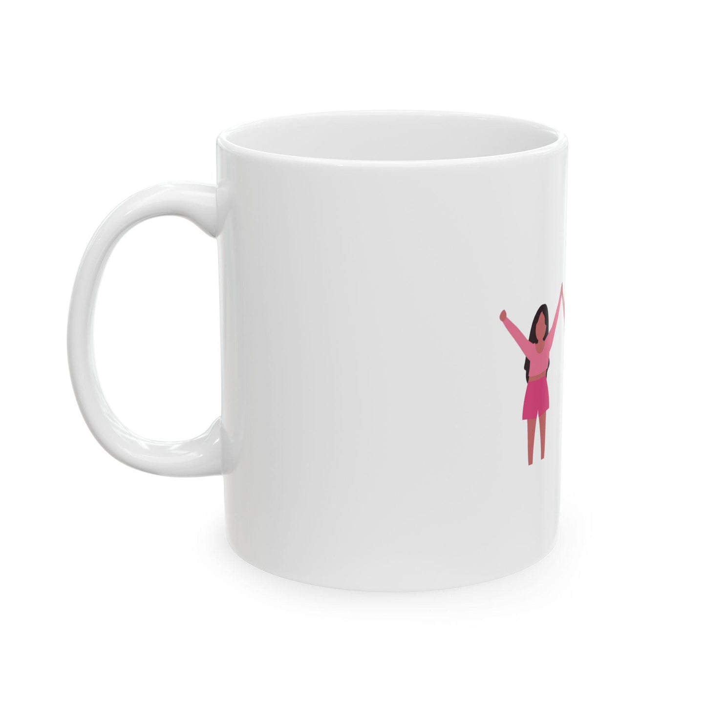 Women Holding Hands illustration Mug | Friendship Solidarity Ceramic Mug | International Womens Day