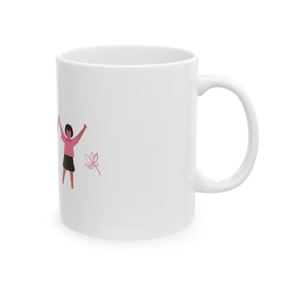 Women Holding Hands illustration Mug | Friendship Solidarity Ceramic Mug | International Womens Day