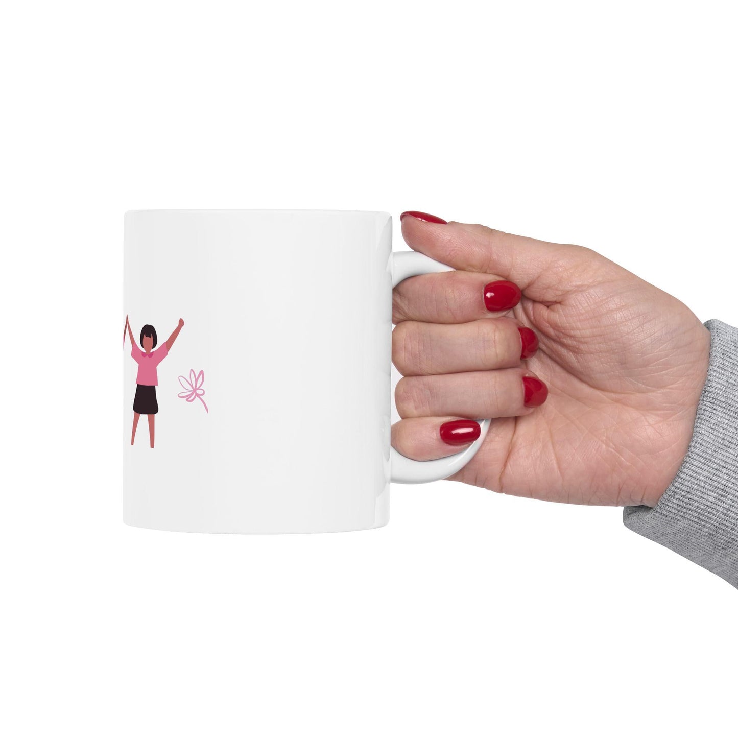 Women Holding Hands illustration Mug | Friendship Solidarity Ceramic Mug | International Womens Day