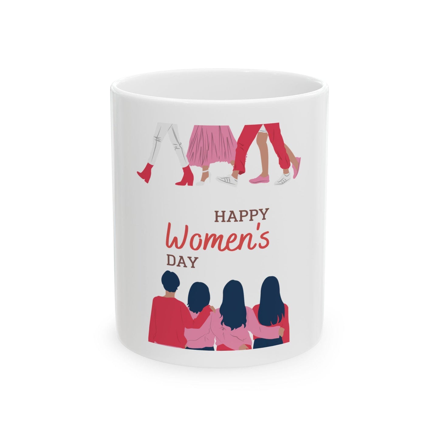 Happy Women's Day Illustration Mug | Women's Day Ceramic Mug