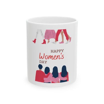 Happy Women's Day Illustration Mug | Women's Day Ceramic Mug