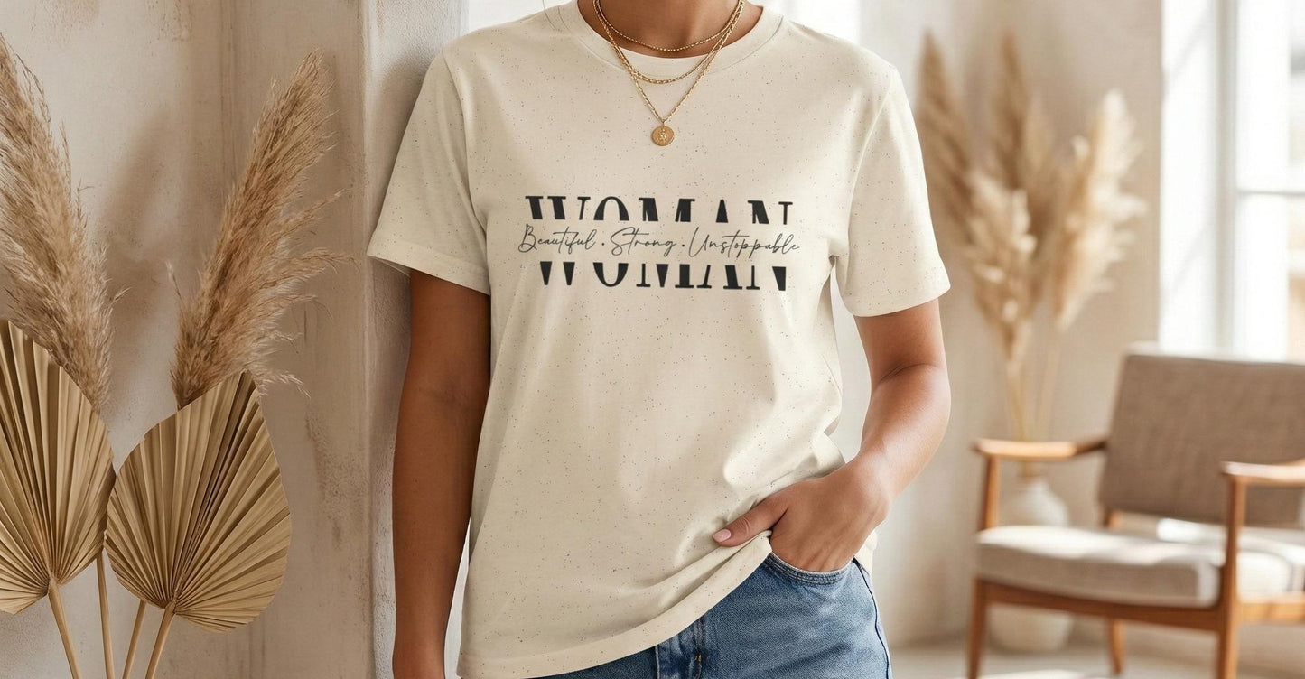 Woman typography t-shirt | feminine script graphic tee