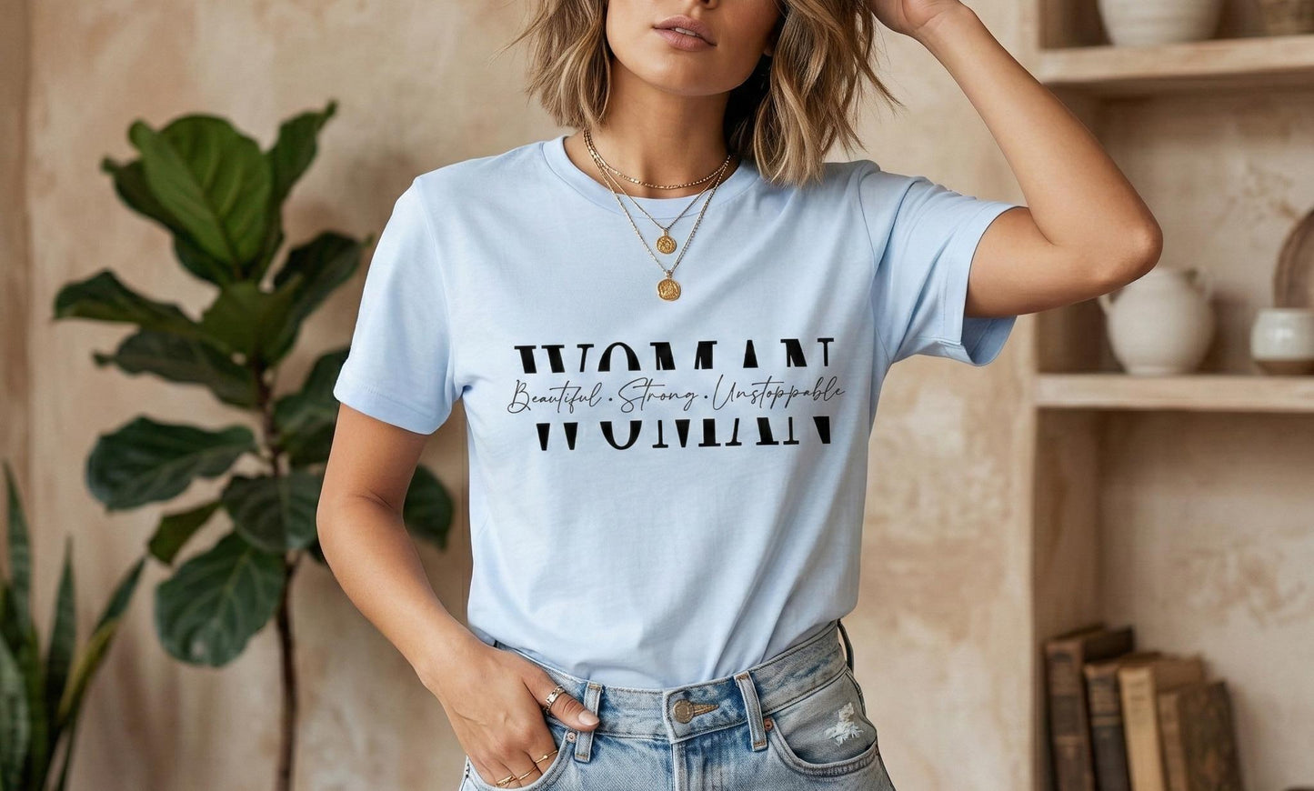 Woman typography t-shirt | feminine script graphic tee
