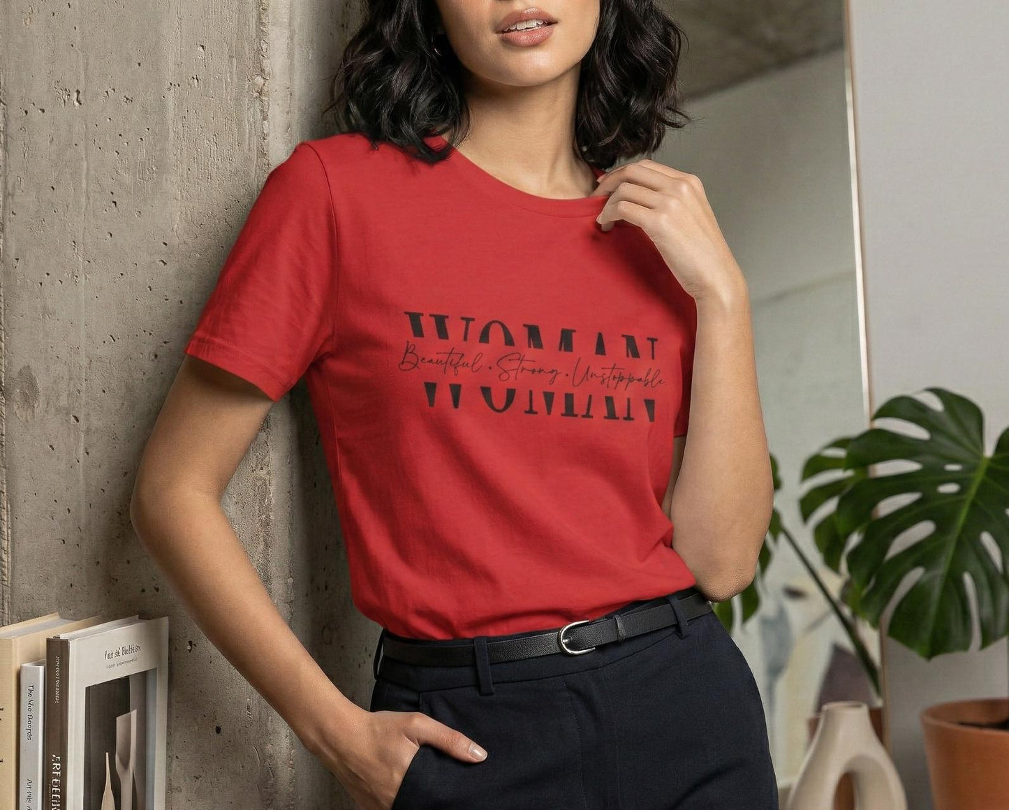 Woman typography t-shirt | feminine script graphic tee