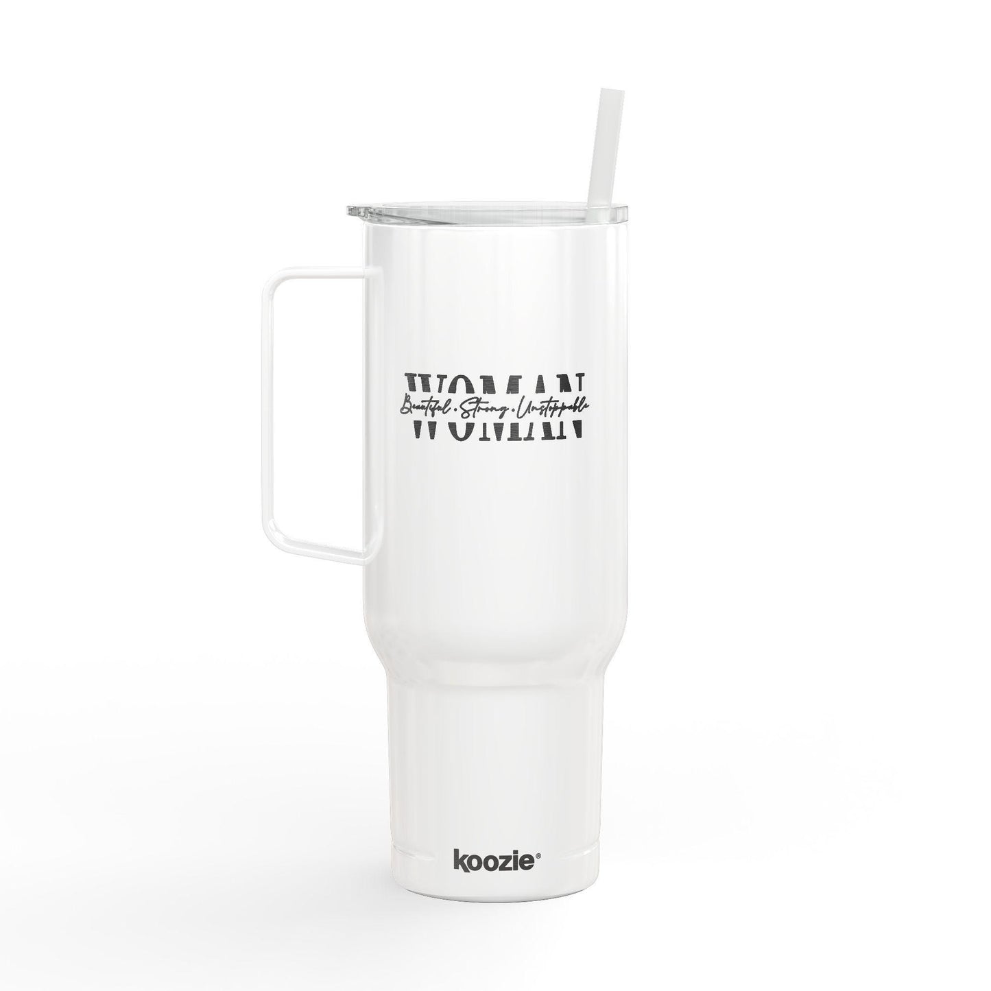 Woman text stencil design Tumbler | 40oz Engraved Insulated Tumbler with Lid | International Womens Day