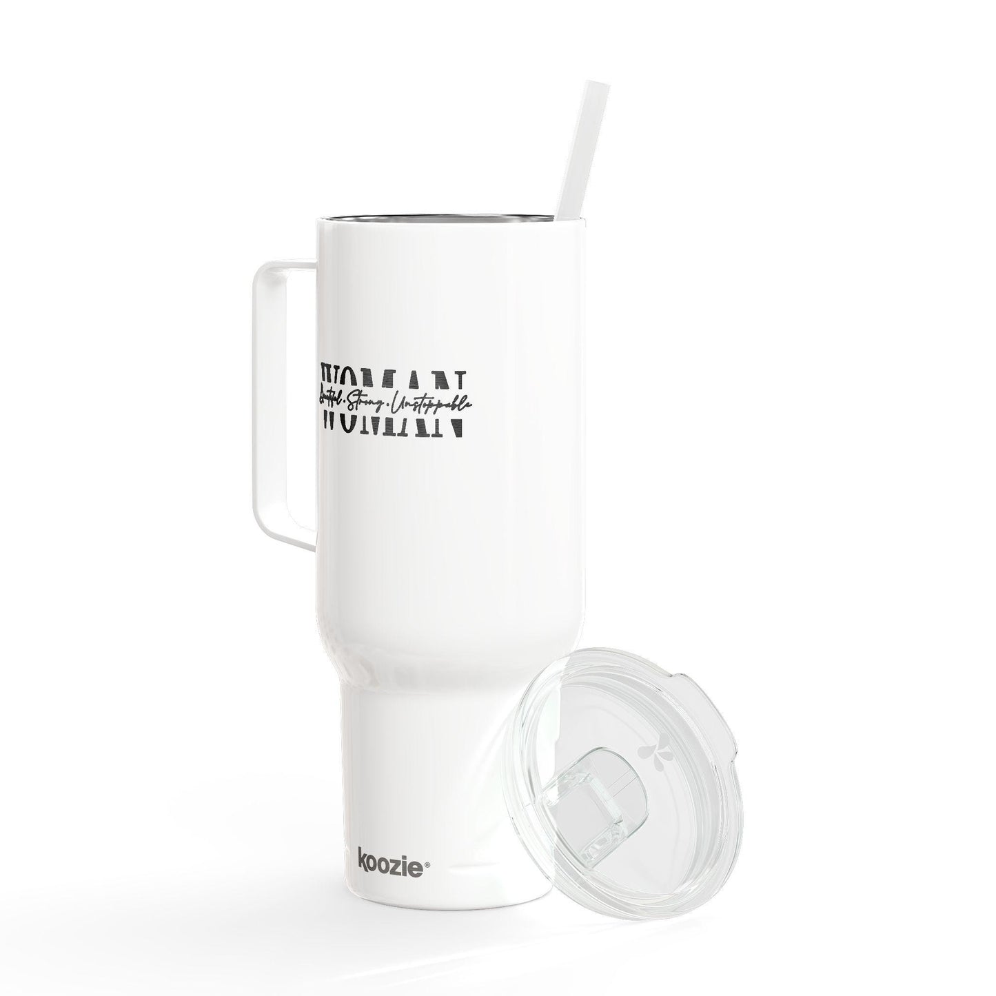 Woman text stencil design Tumbler | 40oz Engraved Insulated Tumbler with Lid | International Womens Day