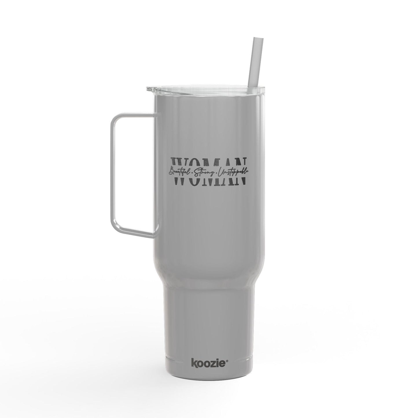 Woman text stencil design Tumbler | 40oz Engraved Insulated Tumbler with Lid | International Womens Day