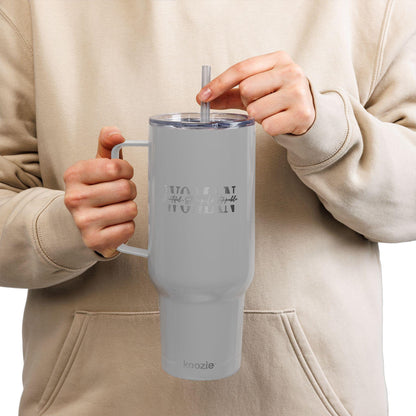 Woman text stencil design Tumbler | 40oz Engraved Insulated Tumbler with Lid | International Womens Day