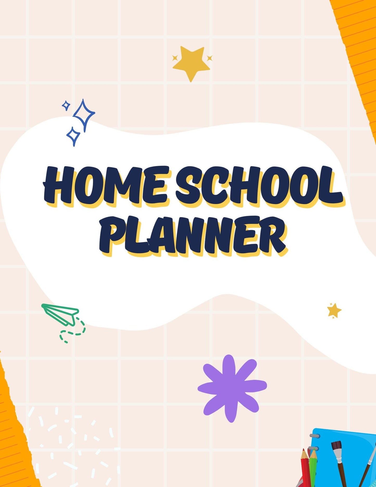 Digital Homeschool Planner, Undated Home Schooling Organizer, Teacher Lesson Plan, Student Tracker, Kids Daily Schedule, Floral Minimalist