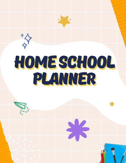 Digital Homeschool Planner, Undated Home Schooling Organizer, Teacher Lesson Plan, Student Tracker, Kids Daily Schedule, Floral Minimalist