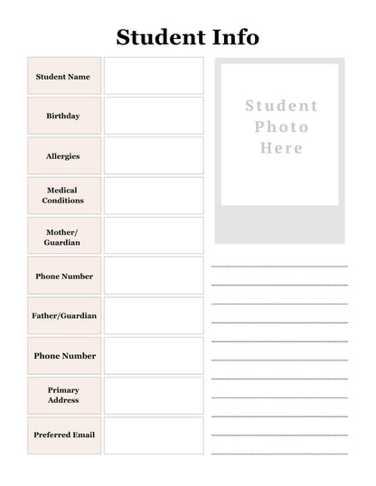 Digital Teacher Planner - Undated Academic Lesson Plan and Gradebook - Student Information, Attendance Log, Seating Chart & Meeting Notes