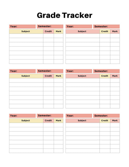 Student Planner Digital Academic Organizer, College School Planner, Grade Tracker, Homework & Assignment Log, Study Checklist.