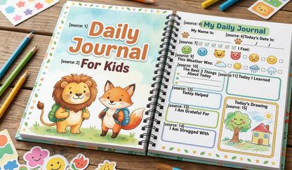 Daily Journal for Kids Printable, Kids Mindfulness Tracker, Children Gratitude Diary, Daily Reflection Page, Digital download