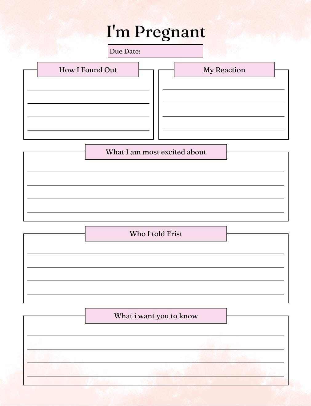 Comprehensive Pregnancy Journal and Memory Book | Digital Pregnancy Planner | Weekly Milestone Tracker, Birth Plan, Baby Registry & Budget