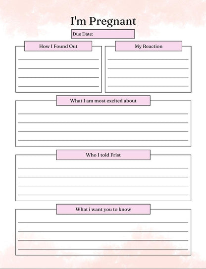 Comprehensive Pregnancy Journal and Memory Book | Digital Pregnancy Planner | Weekly Milestone Tracker, Birth Plan, Baby Registry & Budget