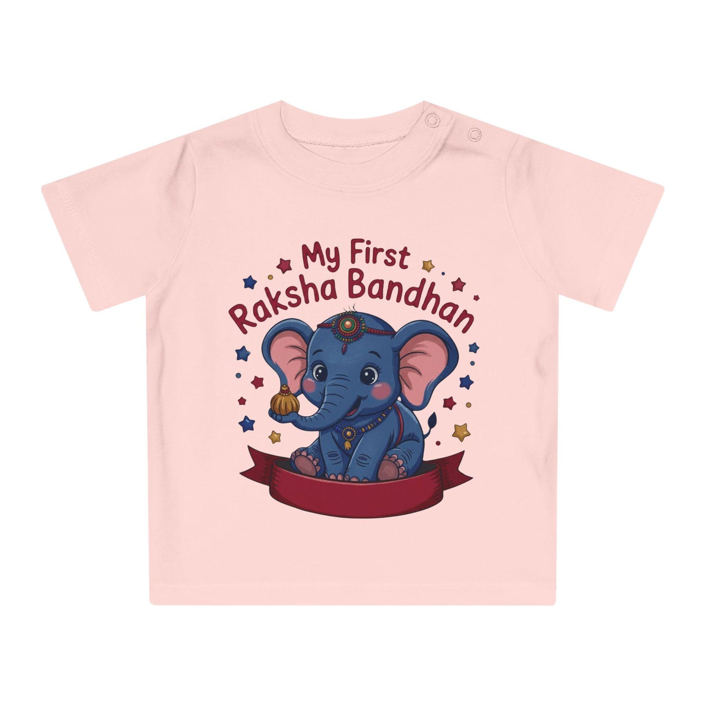 Baby's First Raksha Bandhan T-Shirt | Elephant Illustration, Organic Cotton Tee
