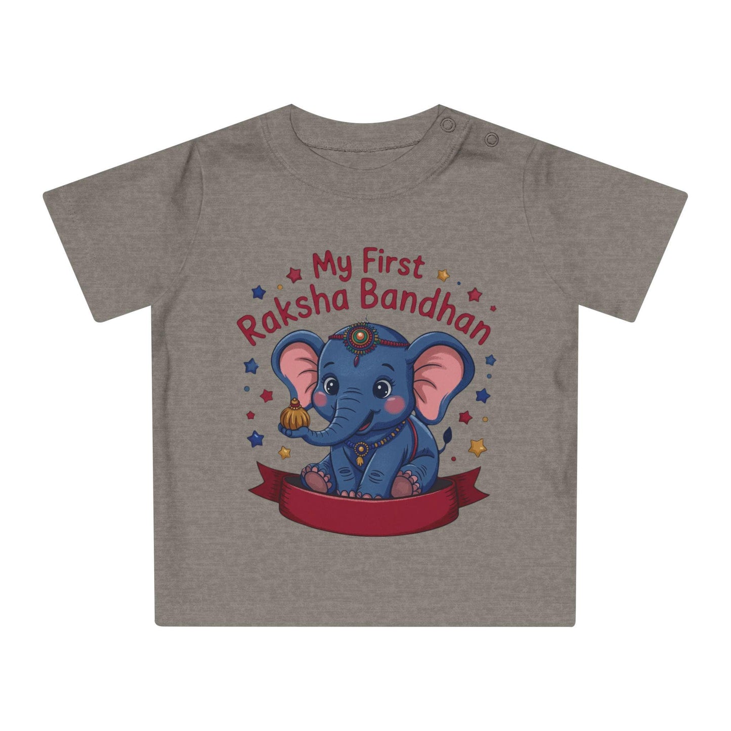Baby's First Raksha Bandhan T-Shirt | Elephant Illustration, Organic Cotton Tee