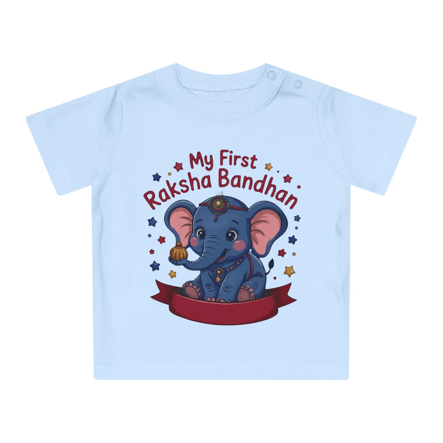 Baby's First Raksha Bandhan T-Shirt | Elephant Illustration, Organic Cotton Tee