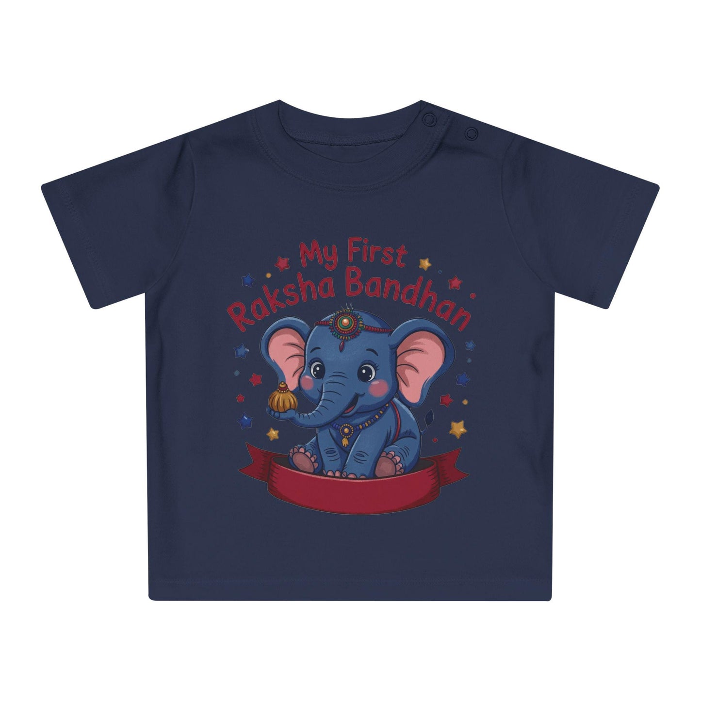 Baby's First Raksha Bandhan T-Shirt | Elephant Illustration, Organic Cotton Tee