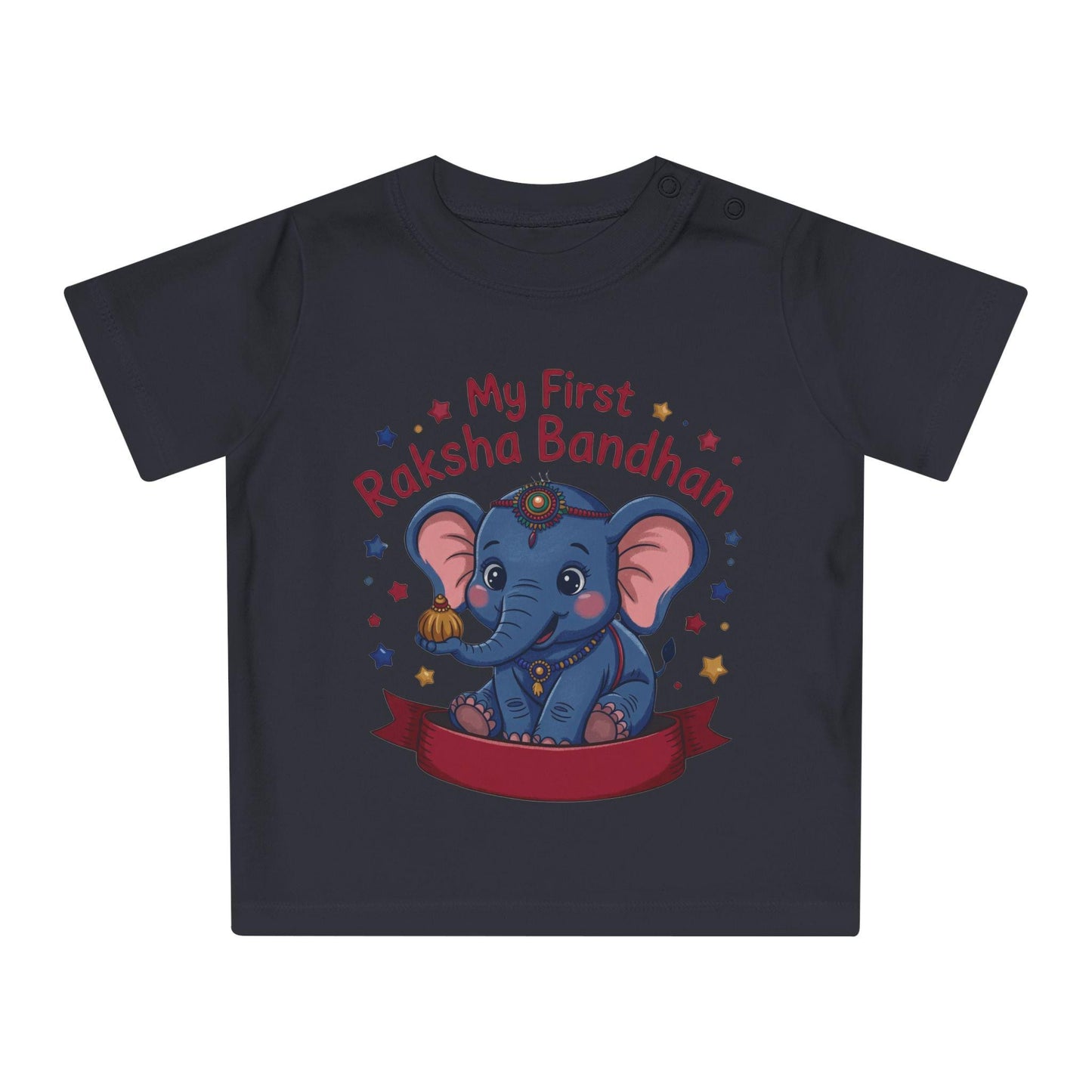 Baby's First Raksha Bandhan T-Shirt | Elephant Illustration, Organic Cotton Tee