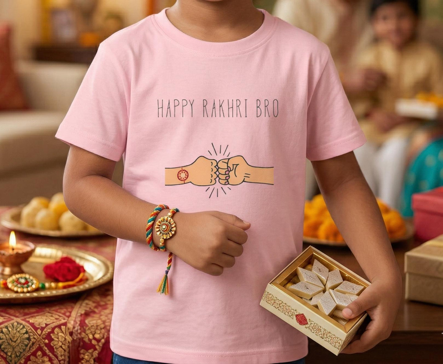 Happy Rakhri Bro fist bump Toddler Tee | Raksha Bandhan sibling shirt