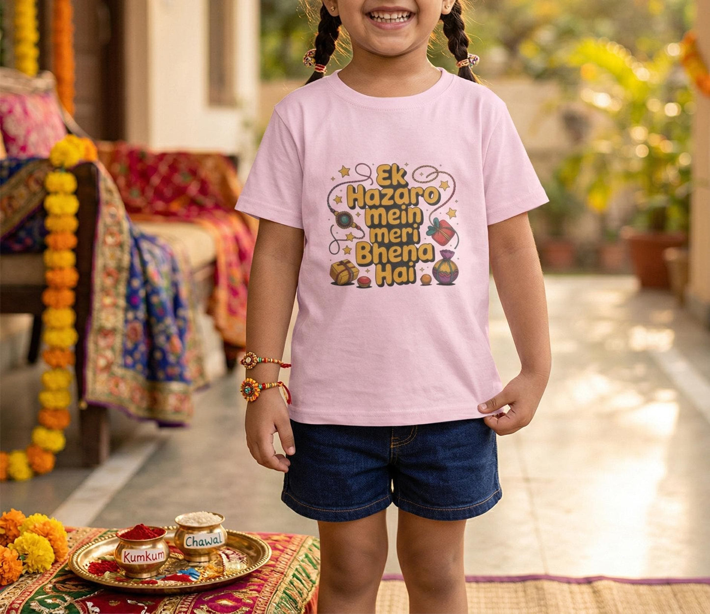 Kids Hindi Sibling Tee | Ek Hazaro Mein Meri Bhena Hai, Rakhi Festival Shirt