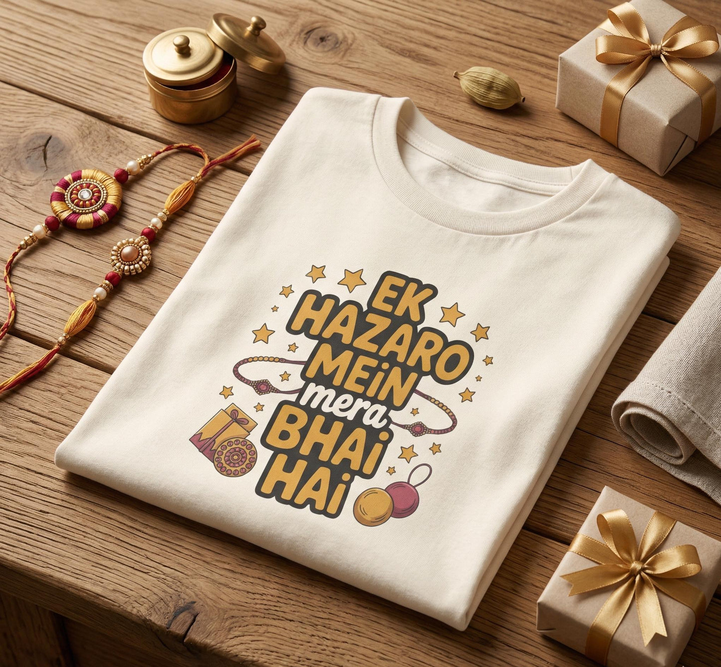 Toddler Sibling Tee | Hindi Ek Hazaro Mein Mera Bhai Hai, Rakhi Festival Shirt