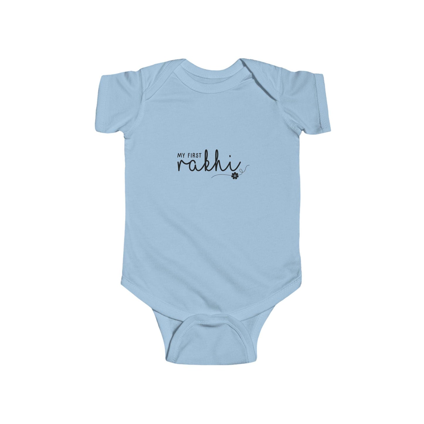 Infant Bodysuit | Hand-Lettered Bunny, My First Rakhi Design, Neutral Baby Onesie