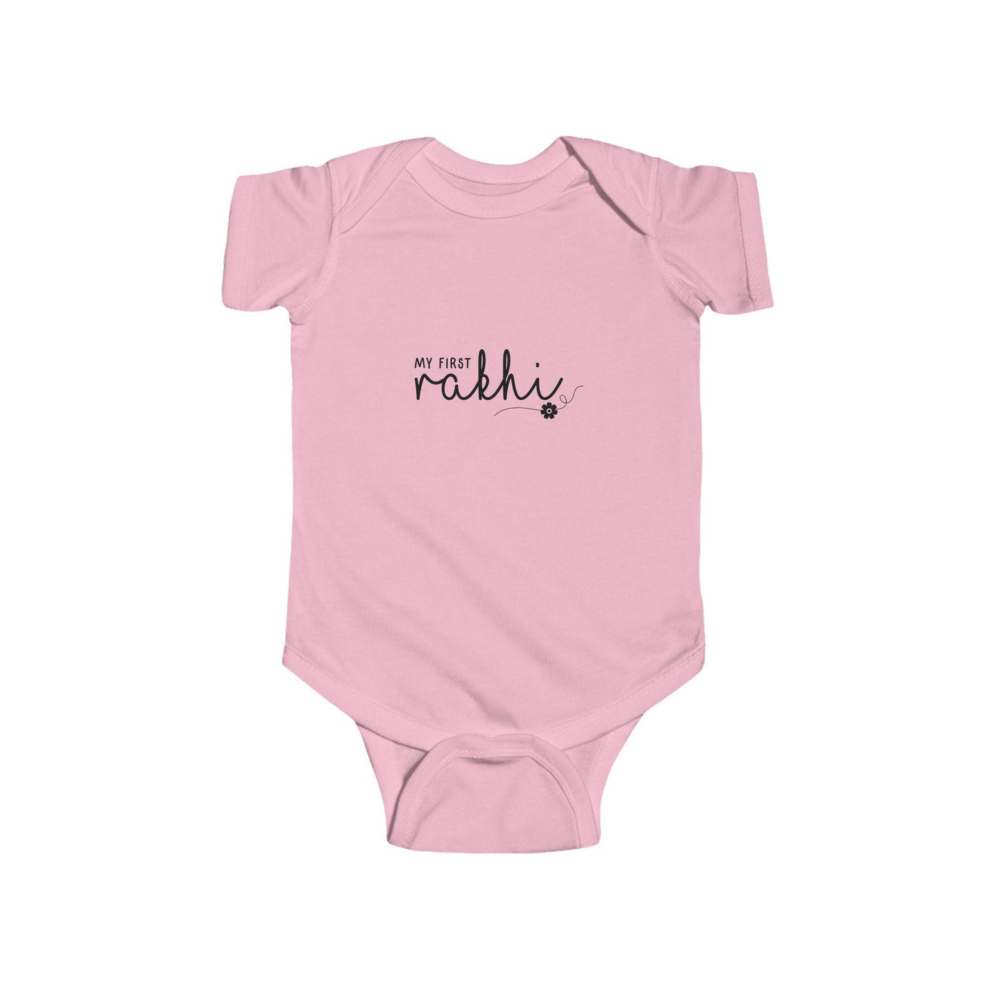 Infant Bodysuit | Hand-Lettered Bunny, My First Rakhi Design, Neutral Baby Onesie