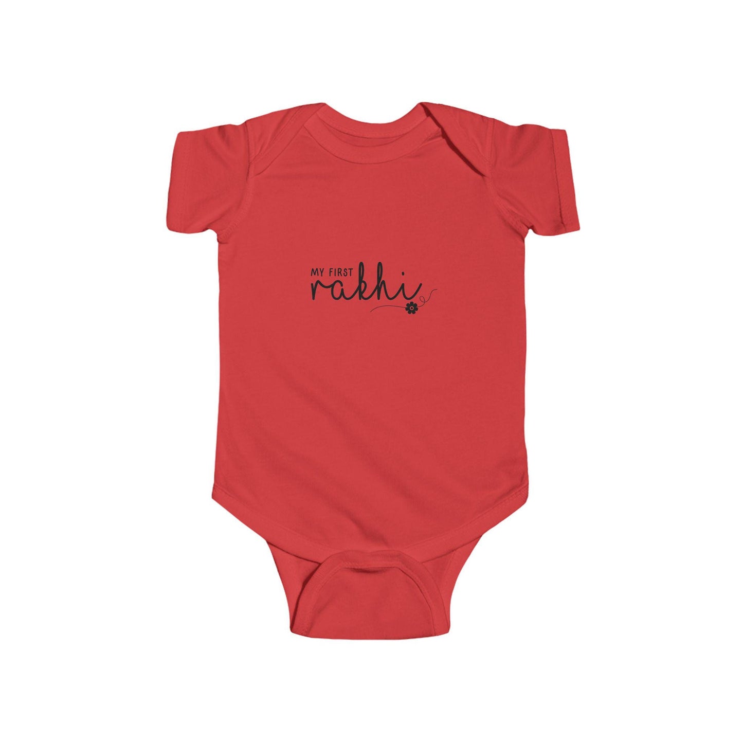 Infant Bodysuit | Hand-Lettered Bunny, My First Rakhi Design, Neutral Baby Onesie