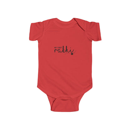 Infant Bodysuit | Hand-Lettered Bunny, My First Rakhi Design, Neutral Baby Onesie