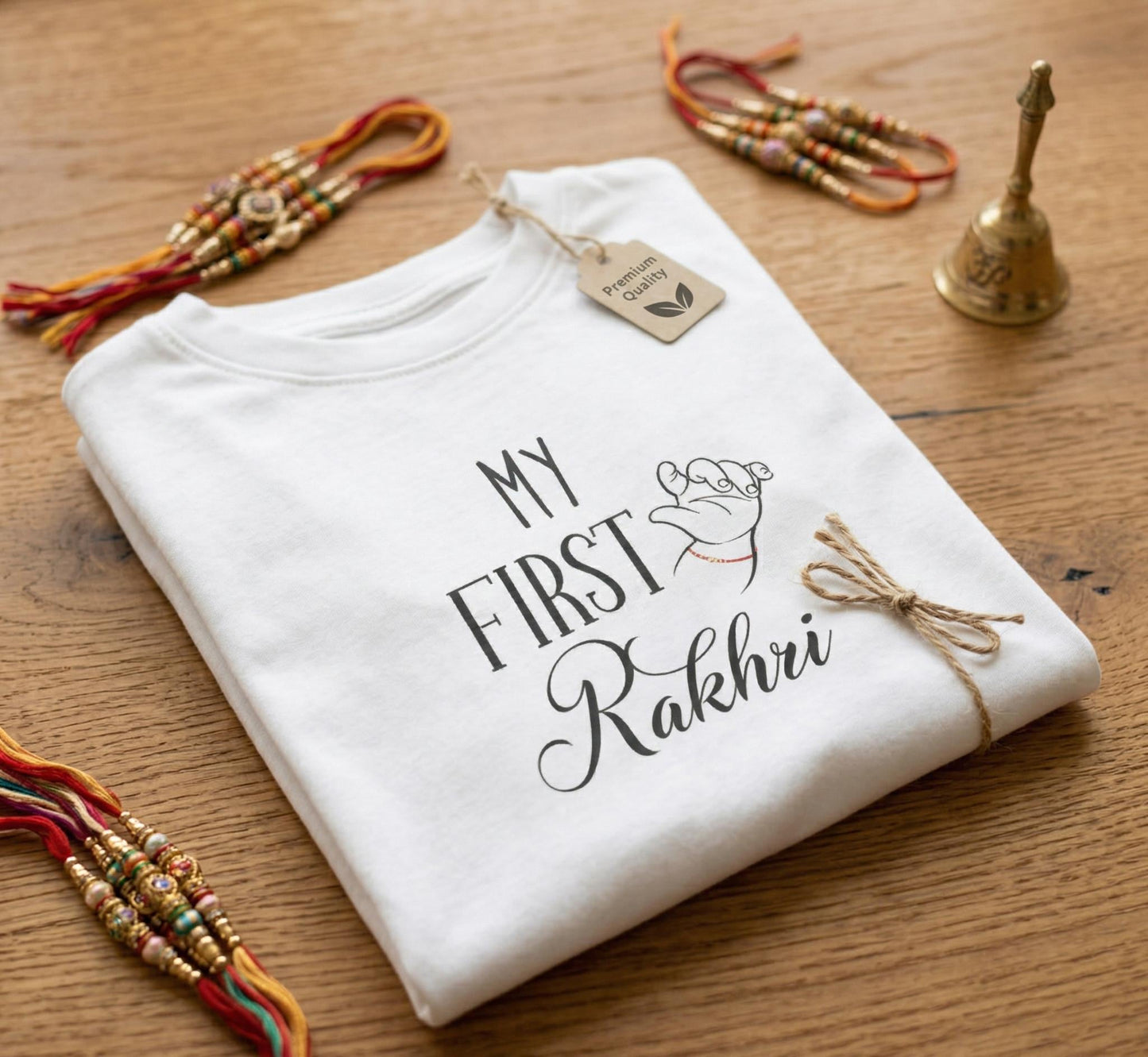 Baby's First Rakhi Infant Tee | Newborn Celebration Shirt, Cotton Blend