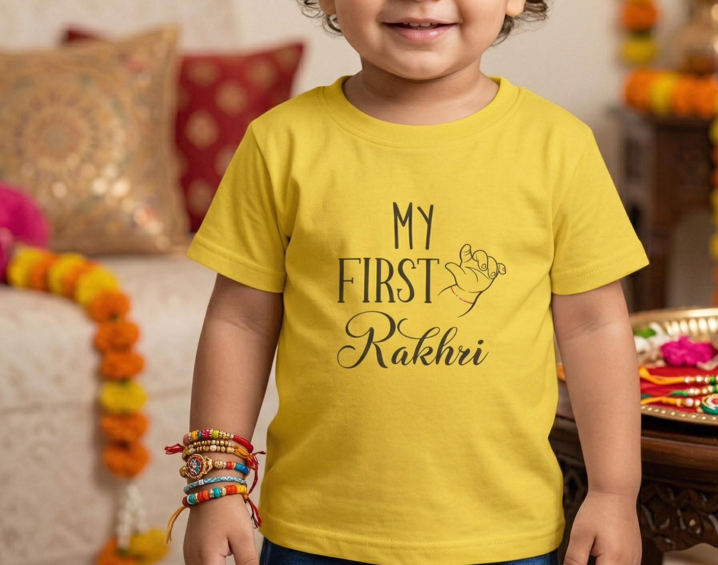 Baby's First Rakhi Infant Tee | Newborn Celebration Shirt, Cotton Blend
