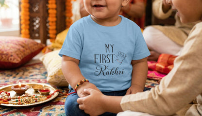 Baby's First Rakhi Infant Tee | Newborn Celebration Shirt, Cotton Blend