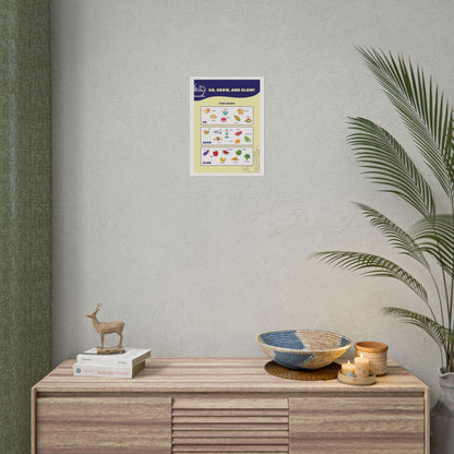 Go Grow and Glow food groups Poster | Rolled Poster | Kids Learning Posters