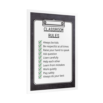 Classroom rules rolled poster | teacher poster, checklist design | kids learning posters