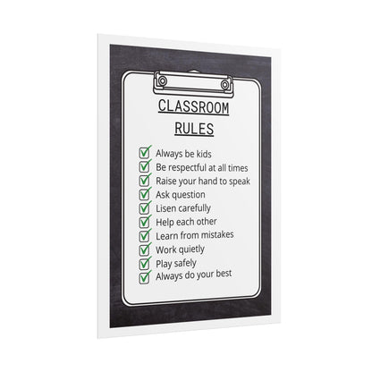 Classroom rules rolled poster | teacher poster, checklist design | kids learning posters