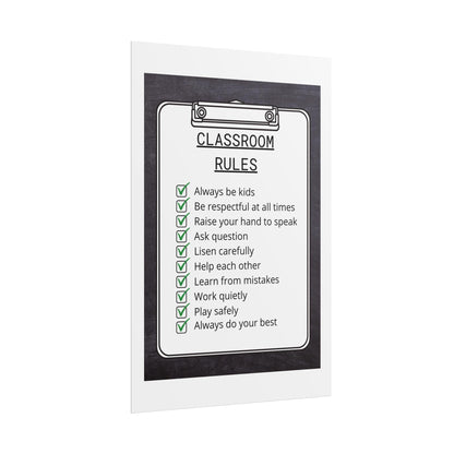 Classroom rules rolled poster | teacher poster, checklist design | kids learning posters