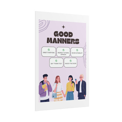 Good manners rolled poster | etiquette tips classroom decor | kids learning posters